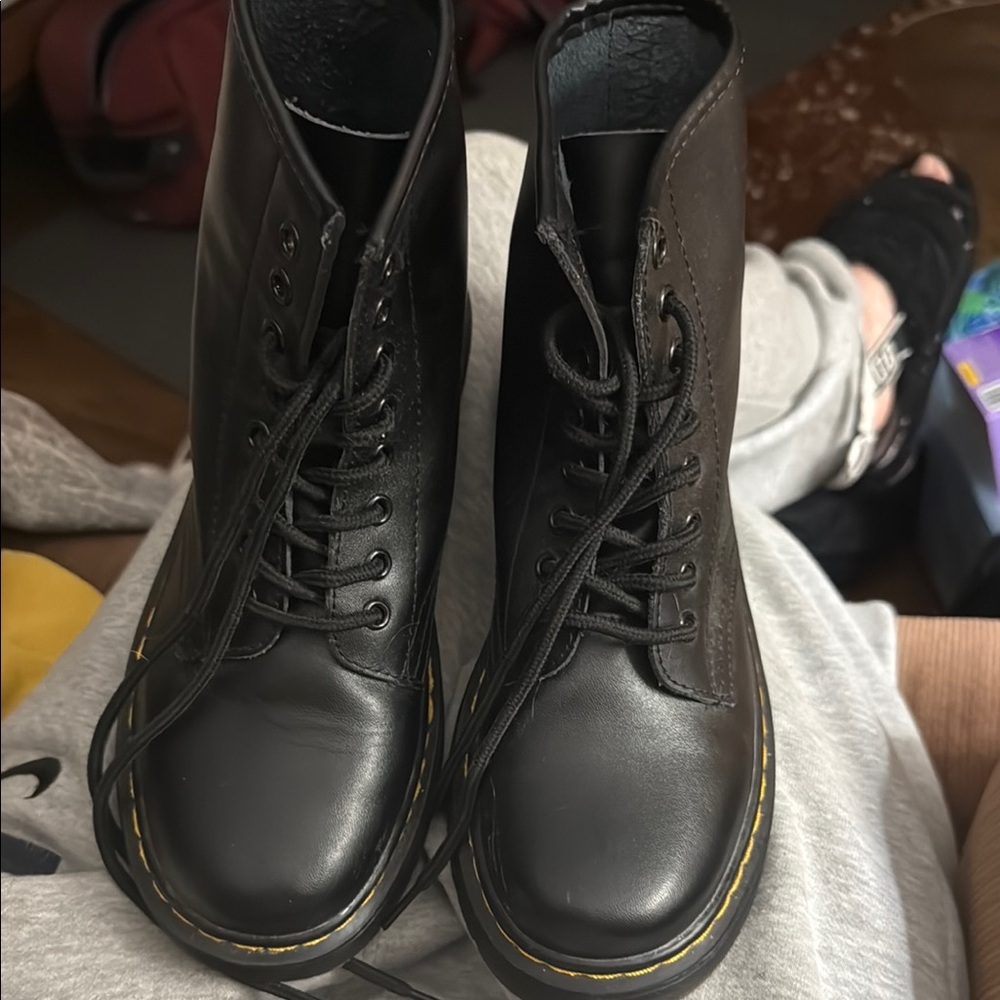 Black Lace-Up Boots